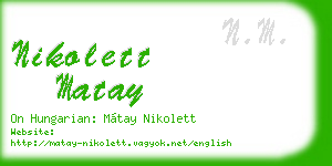 nikolett matay business card