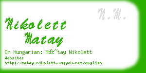 nikolett matay business card